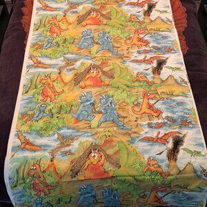 Cartoon Dinosaurs Curtains Canvas Material Blackout Light 2 Panels 45.5" x 92"